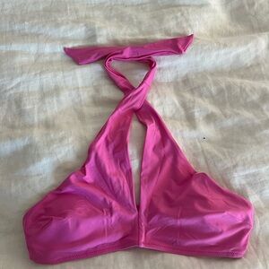 Aerie Vibrant Pink Halter Bikini Top